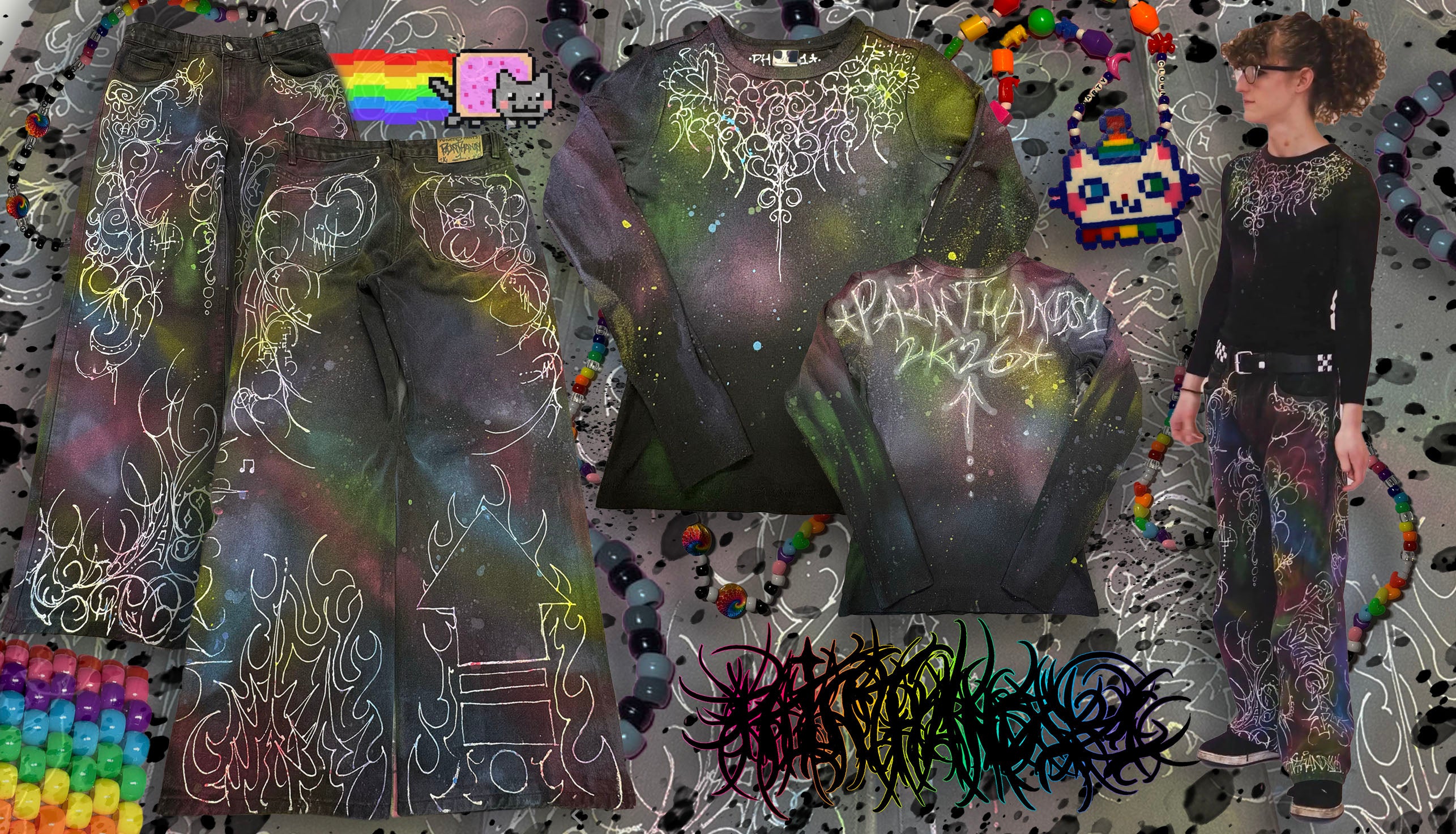Rainbow sigilism pants