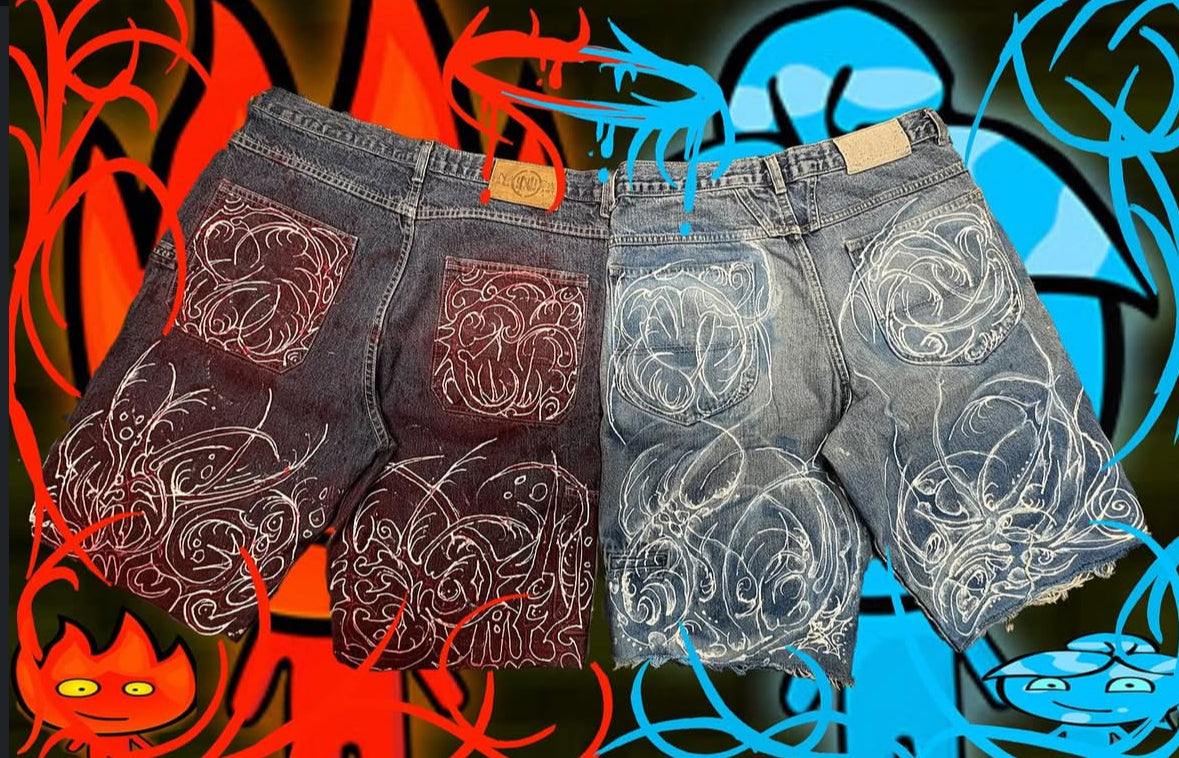 Fire boy and Water Girl Jorts